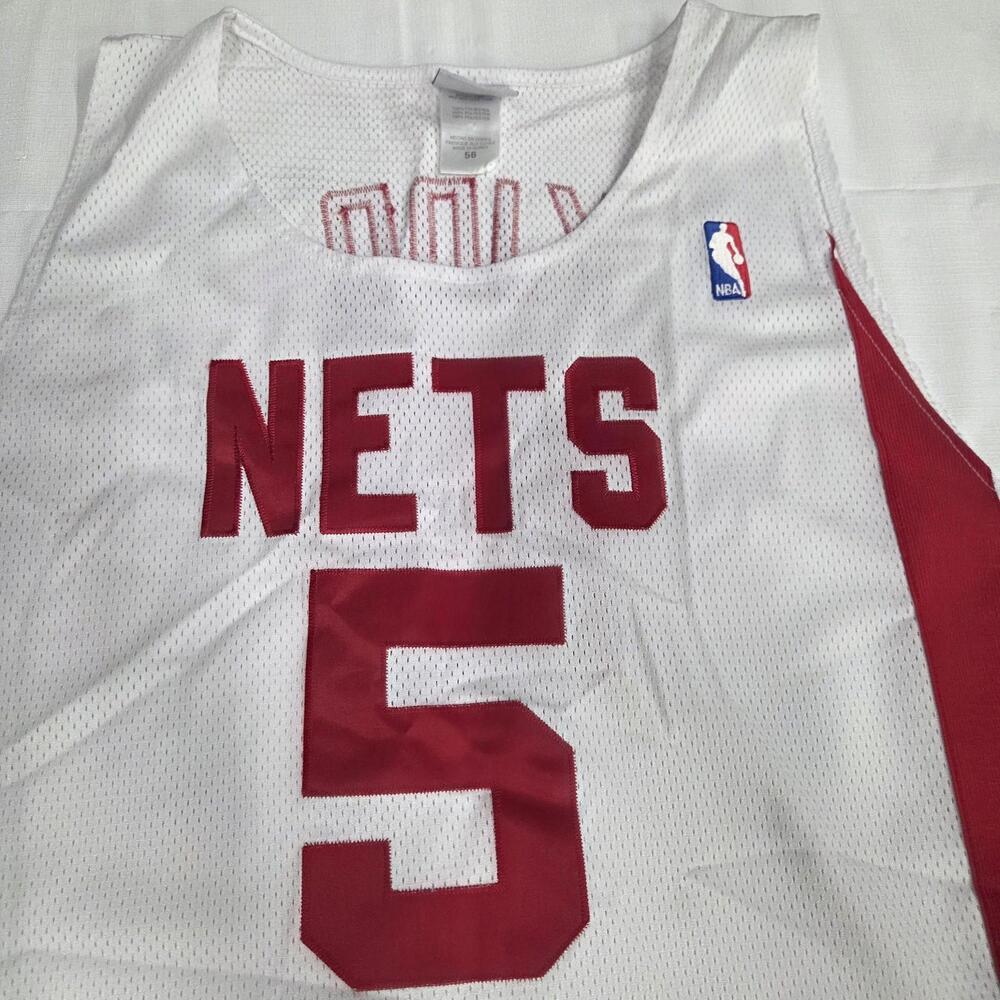 Vintage New Jersey Nets Basketball Jersey Mens 56 White NBA Jason Kidd Reebok - Picture 3 of 8